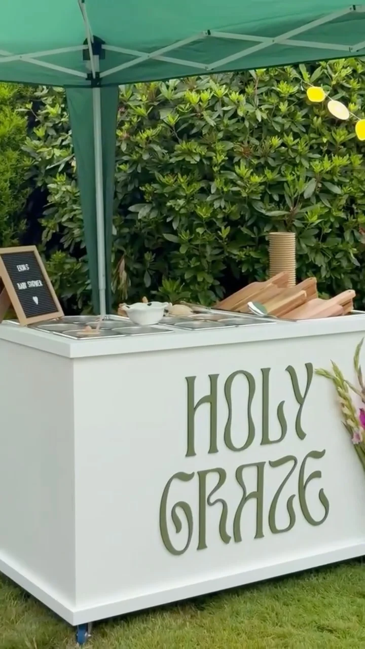 The real Holy Graze white grazing bar at an outdoor event