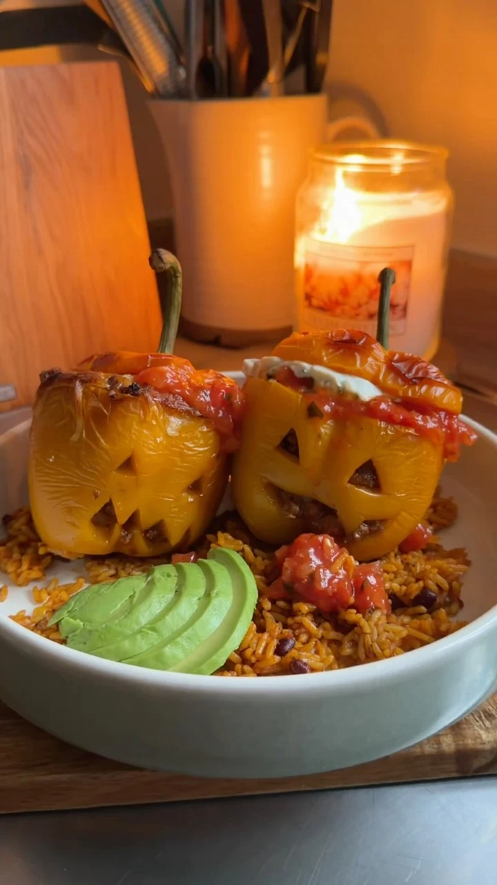Chipotle stuffed peppers, made by Courtney